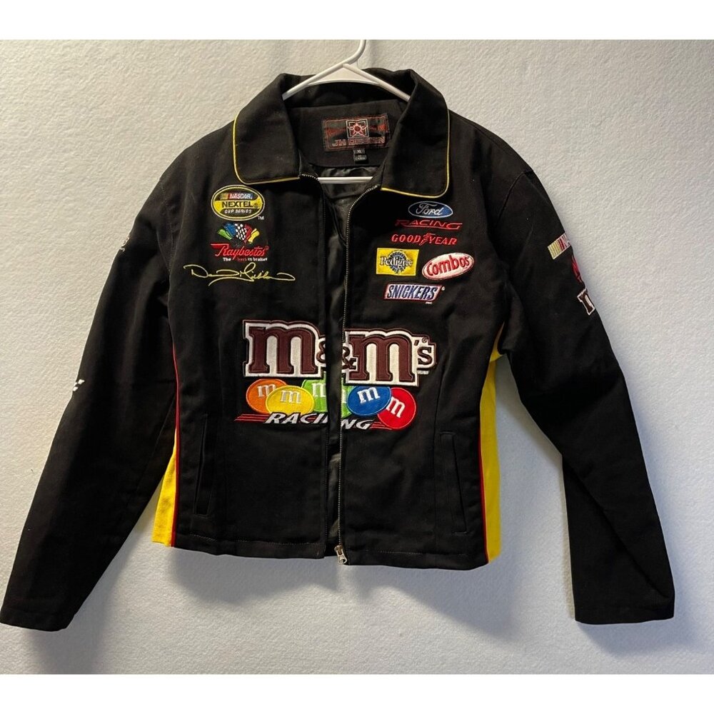 Vintage Nascar M&M Racing Team Jacket #38 Jeff Hamilton Designs Size XL